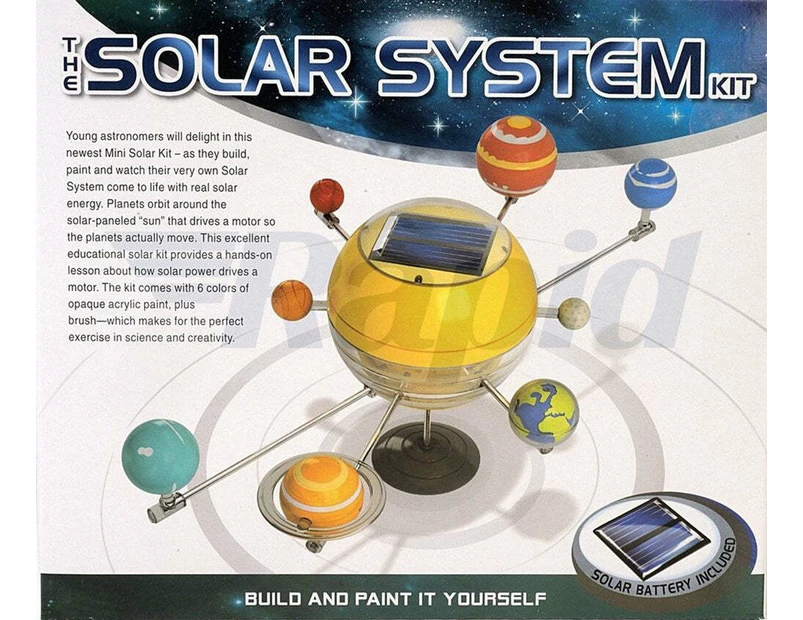 Johnco Solar System Kit Motorised Build/Paint Assemble Kids Learning Toy 10y+