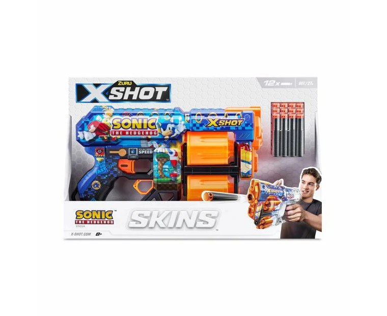 Zuru X-Shot Skins Sonic the Hedgehog Blaster Toy Gun w/12 Darts Kids/Children 8+