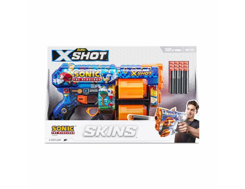 Zuru X-Shot Skins Sonic the Hedgehog Blaster Toy Gun w/12 Darts Kids/Children 8+