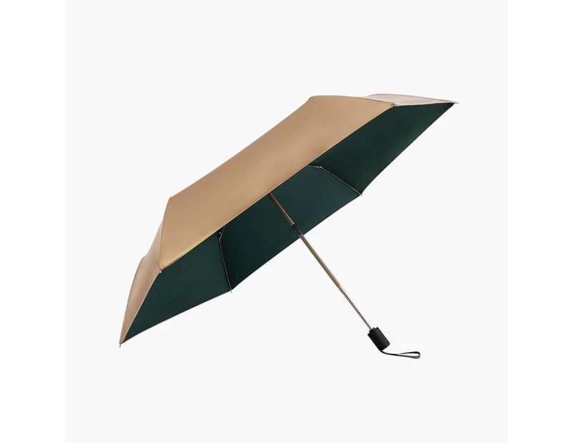 Gold Coating Portable Umbrella with Cover - Green