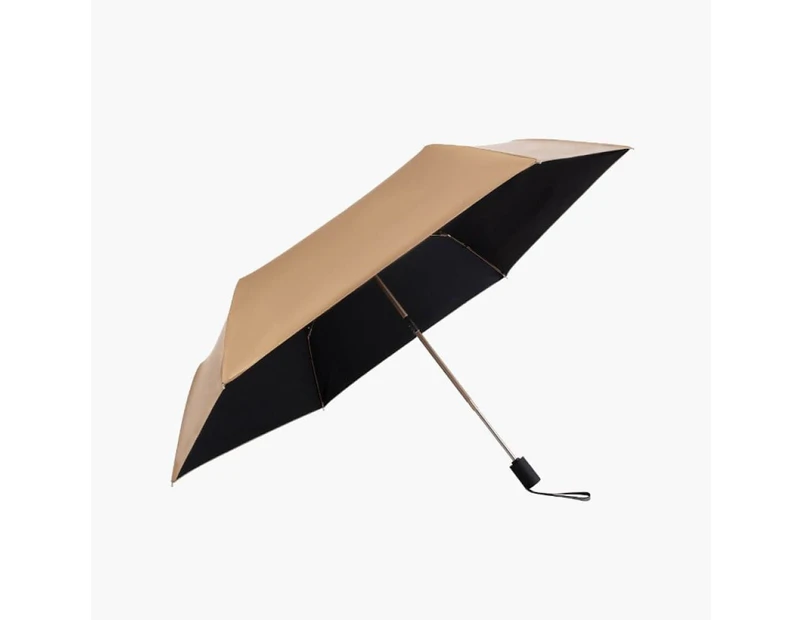 Gold Coating Portable Umbrella with Cover - Black