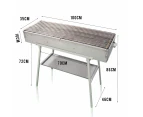 WillBBQ 100x35cm Extra Thick Commercial Portable Charcoal Grill for Camping Skewers Kebab Outdoor Cooking Stainless Steel Grill