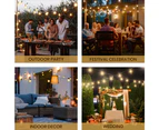 Groverdi 50M Festoon Lights Outdoor LED String Party Christmas Wedding Garden Easter Hanging Bulbs
