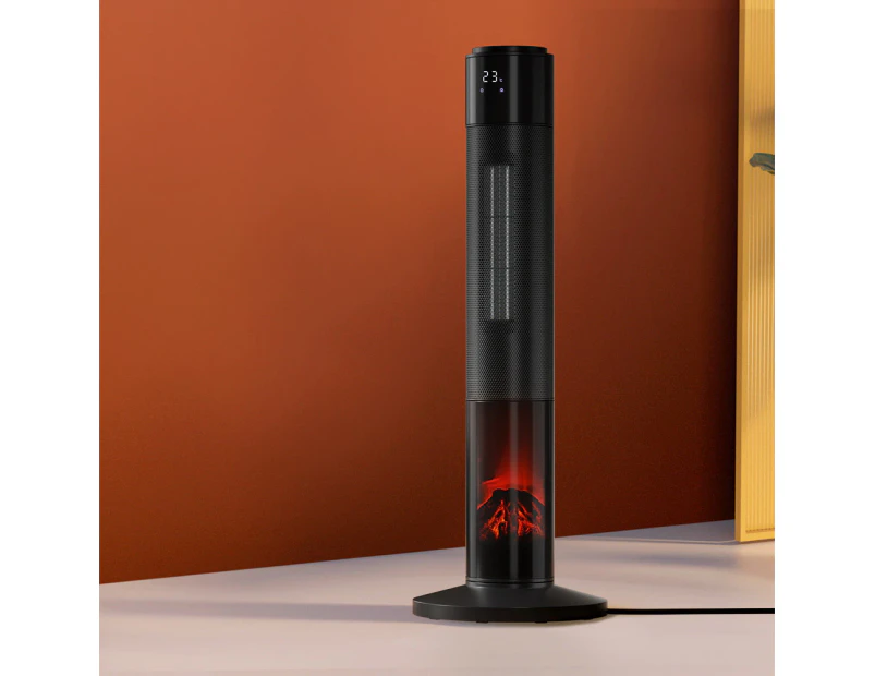 Devanti Ceramic Tower Heater 3D Flame 2000W