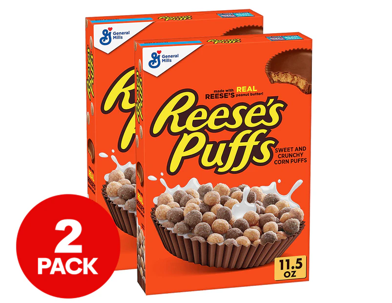 2 x General Mills Reese's Puffs Cereal 326g