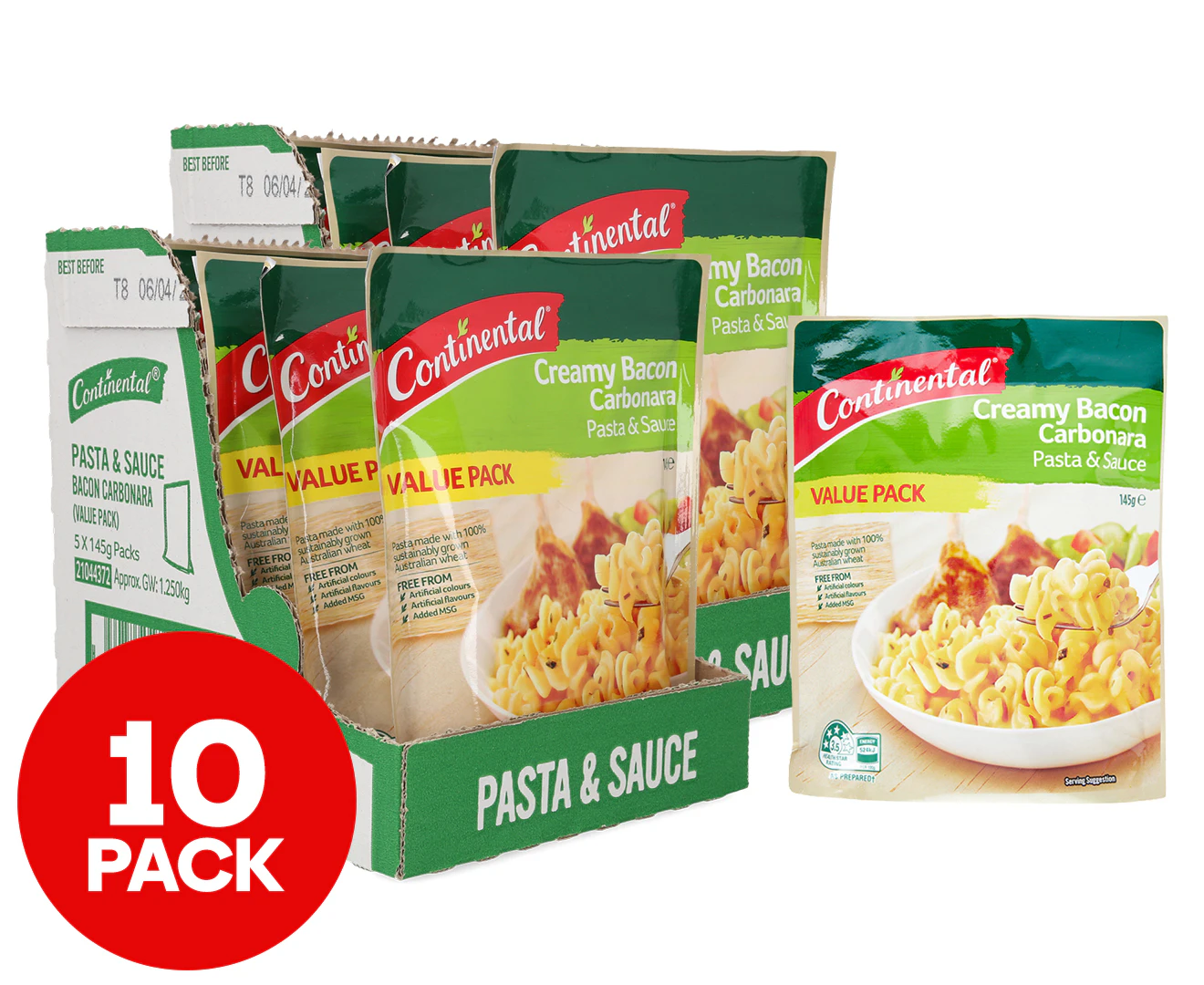 2 x 5pk Continental Pasta & Sauce Value Pack Creamy Bacon Carbonara