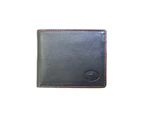 Adori KWC2095 Mens Wallet Contrast stitching Black Kangaroo leather - Black with Red Contrast Stitch