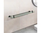 500mm Glass Shelf Bathroom Shower Stainless Steel Wall Storage holder Single Layer Shelf Black