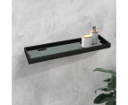 Shower Wall Storage Glass Shelf Rack Bathroom Shelf Holder Single Layer Stainless Steel Black