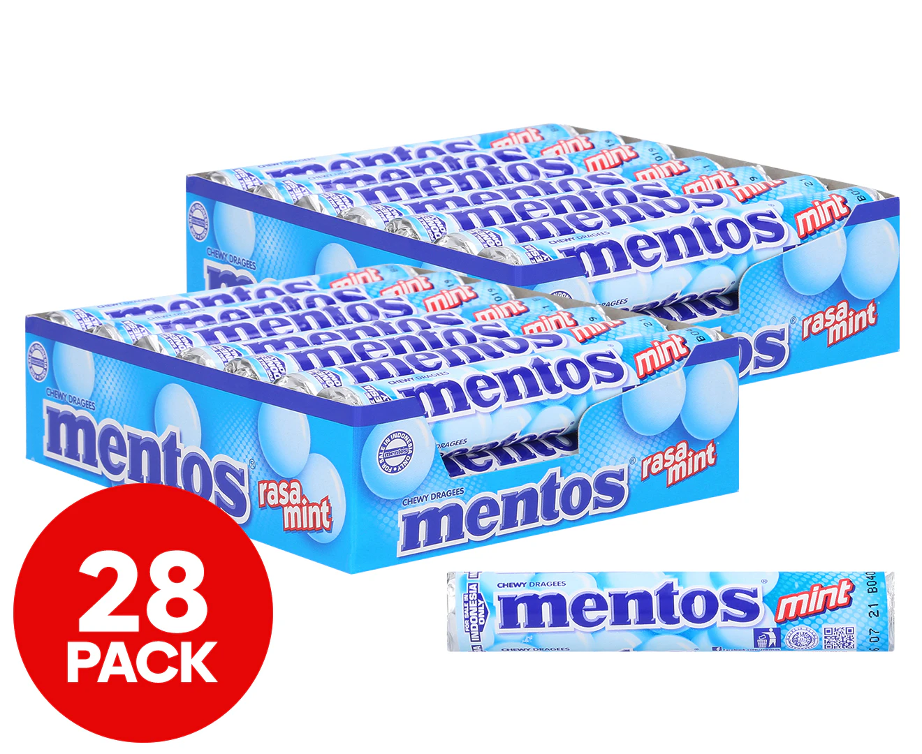 2 x 14pk Mentos Mint Roll