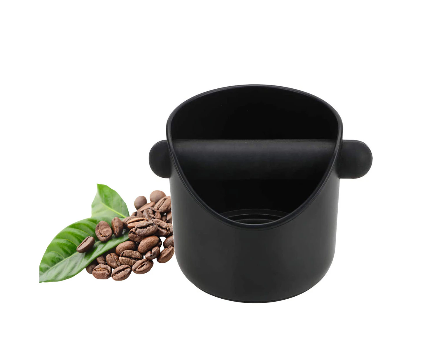 Coffee Knock Box Shock-Absorbent Durable Barista Style Espresso Knock Bin Coffee Dump Bin Grind Waste Bin with Rubber Knock Bar and Non-Slip Base