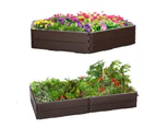 Costway HDPE Raised Garden Bed Outdoor Hexagonal Planter Box Vegetable Herbs Flower Brown 2 Configurations 123x61x 20.5cm