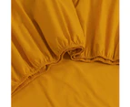 Elan Linen 100% Cotton Vintage Washed Bed Sheet Set - Mustard