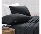 Elan Linen 100% Cotton Vintage Washed Bed Sheet Set - Charcoal