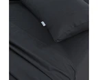 Elan Linen 100% Cotton Vintage Washed Bed Sheet Set - Charcoal