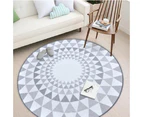 Modern Grey Nordic Round Patterned Rug Living Room Accessories