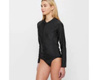 Target Resort Long Sleeve Zip Front Rash Vest - Black