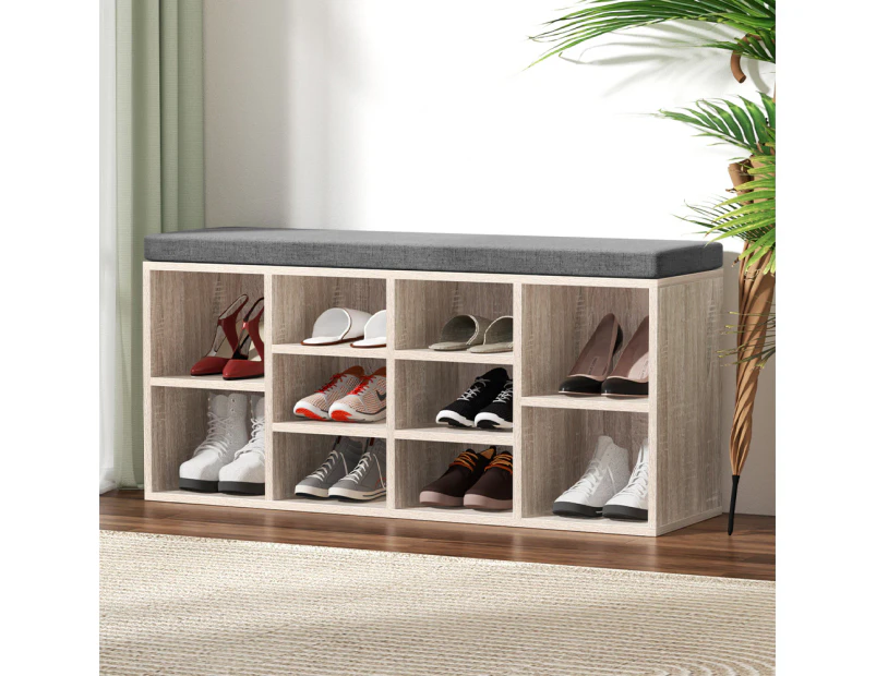 Artiss Shoe Cabinet Bench Shoes Storage Rack Organiser Wooden Shelf Cupboard Box