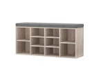Artiss Shoe Cabinet Bench Shoes Rack Storage Shelf 10 Cubes - Wooden