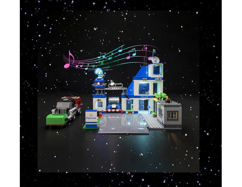 Brick Shine  GC Light Kit for LEGO(R) Police Station 60316 - Music Version