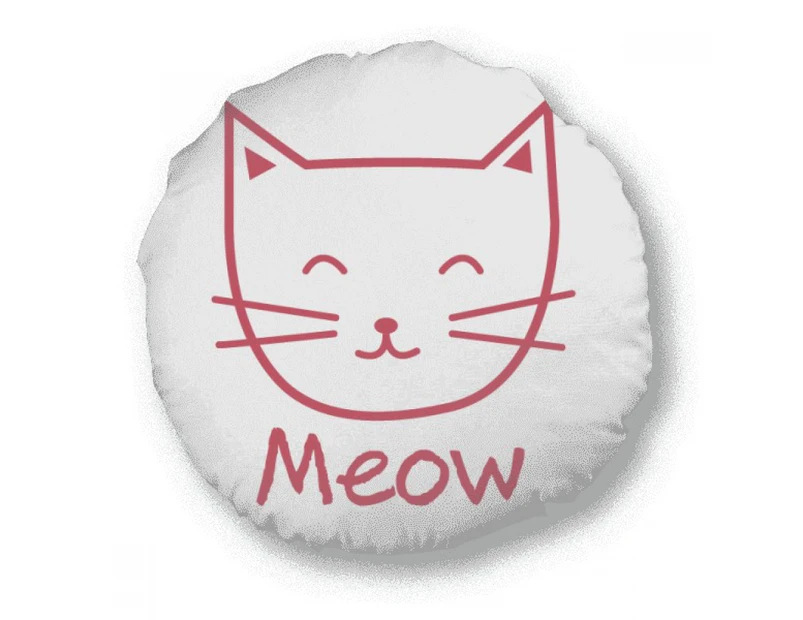 Cat Mewing Cartoon Protect Animal Round Throw Pillow Home Decoration Cushion