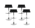 Bar Stools Set of 4 Gas Lift Kitchen Swivel Chairs Black