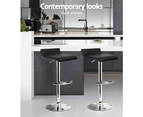 Bar Stools Set of 4 Gas Lift Kitchen Swivel Chairs Black