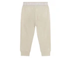 Bonds Baby Logo Fleece Trackpants / Tracksuit Pants - Light Linen