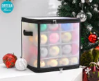 Ortega Home 64 Christmas Ornament Storage Box - Translucent White/Black