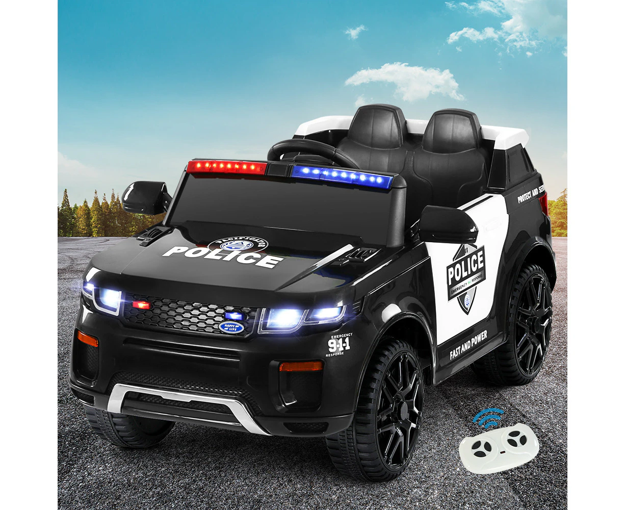 Rigo Kids Electric Ride On Patrol Police Car Range Rover-inspired Remote Black