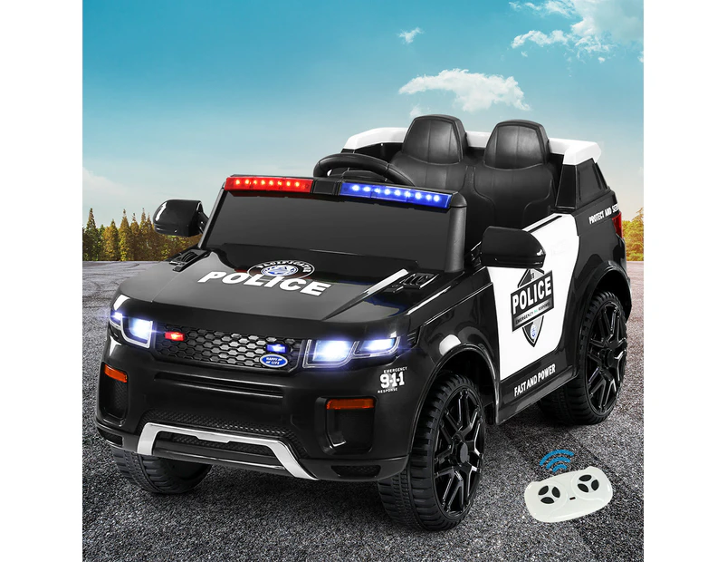 Rigo Kids Electric Ride On Patrol Police Car Range Rover-inspired Remote Black