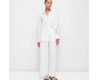 Target European Linen Long Sleeve Shirt - White