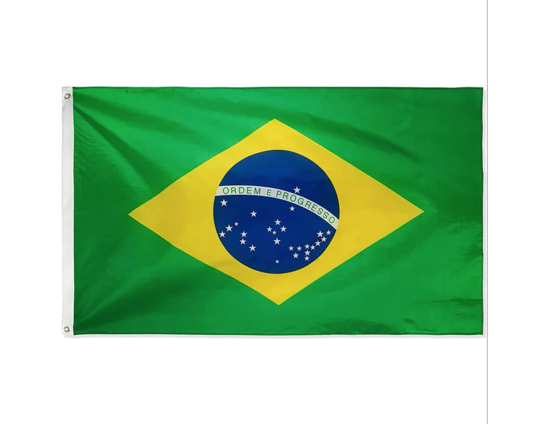 Large Brazilian Brazil Flag 90cm x 150cm - 3ft x 5ft