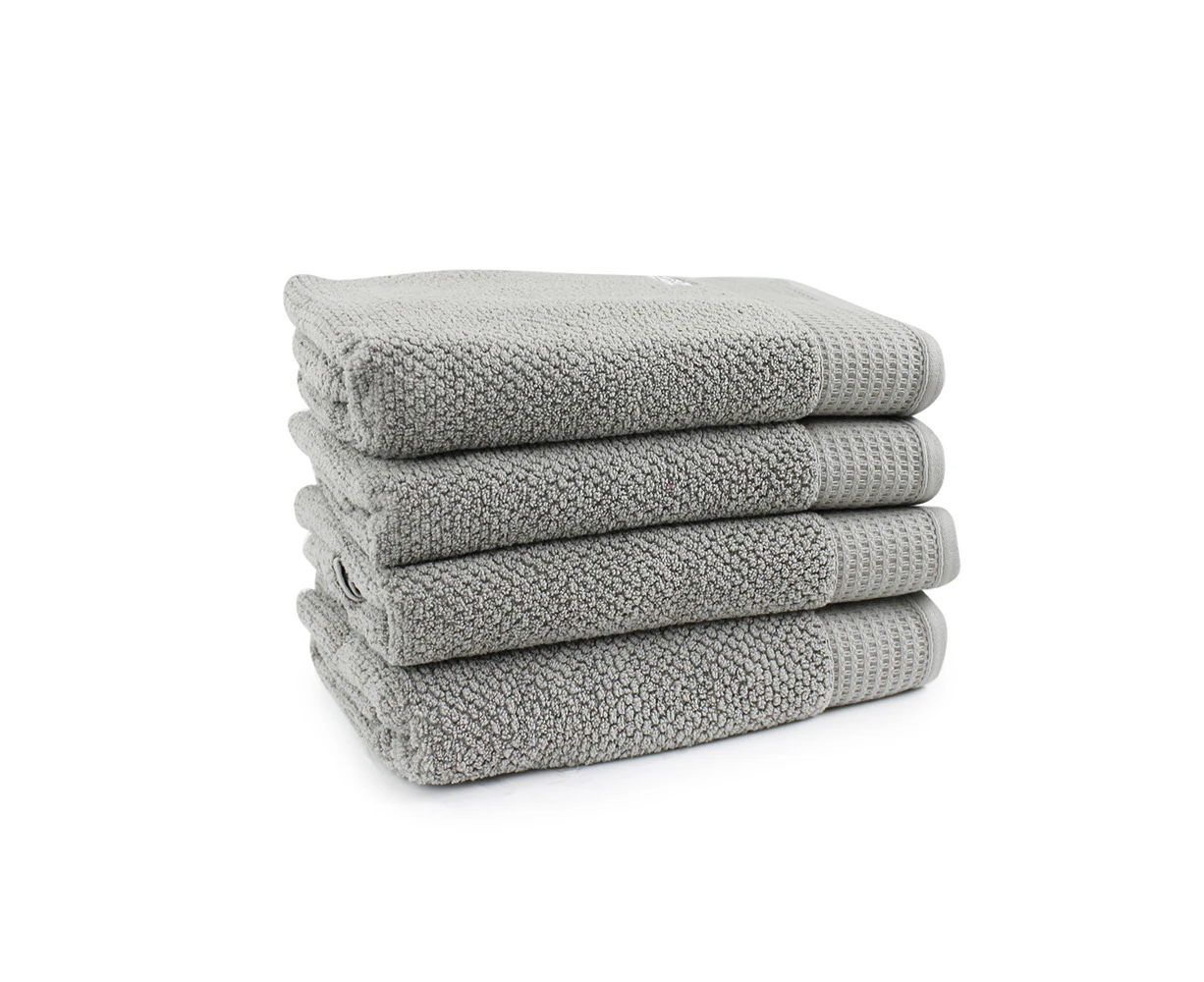 4pc Onkaparinga 69x140cm Cotton Avalon Bathroom Towels Set 550GSM Warm Silver