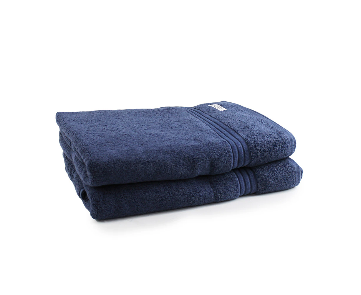 2pc Onkaparinga 90x167cm Cotton Flinders Premium Bath Sheets Set 600GSM Denim