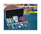 Poker Chip Set 300PC Chips TEXAS HOLD'EM Casino Gambling Party Game Dice Cards