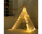 160cm Cotton Canvas Kids Teepee Tent Childrens Wigwam Indoor Play House White