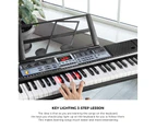 Mazam 61 Keys Electronic Piano Keyboard Lighted Electric Keyboards Holder Stand