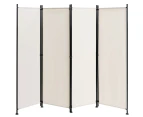 Costway 4 Panel Room Divider Screen Folding Privacy Screen Home Office Partition Stand 1.7x2.2M White