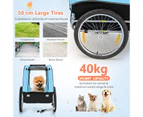 Costway Bike Trailer Foldable Pet Carrier Trolleys Dog Bicycle Stroller Travel w/3 Entrances&1 Warning Flag Blue