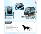 Costway Bike Trailer Foldable Pet Carrier Trolleys Dog Bicycle Stroller Travel w/3 Entrances&1 Warning Flag Blue