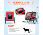 Costway Bike Trailer Foldable Pet Carrier Trolleys Dog Bicycle Stroller Travel w/3 Entrances&1 Warning Flag Red