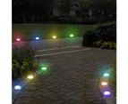 4 Pack Outdoor Solar Disc Lights Waterproof Ground Landscape Lighting For Garden Walkway Passage,Silver Color Light,8 Led