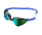 Colorful Plating Swimming Goggles Adult Kids Swimming Goggles Anti-Fog And Anti-Ultraviolet Lens,Black And Blue Gold Plated