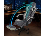 Ufurniture Ergonomic Gaming Chair with Footrest Computer Office Chair Dark Gray