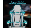 Ufurniture Ergonomic Gaming Chair with Footrest Computer Office Chair Light Grey & Blue