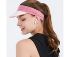 Summer Sun Visor Hat - Women Adjustable Golf Cap With Retractable Brim, Uv Protection Beach/Tennis Sport Hat-Pink
