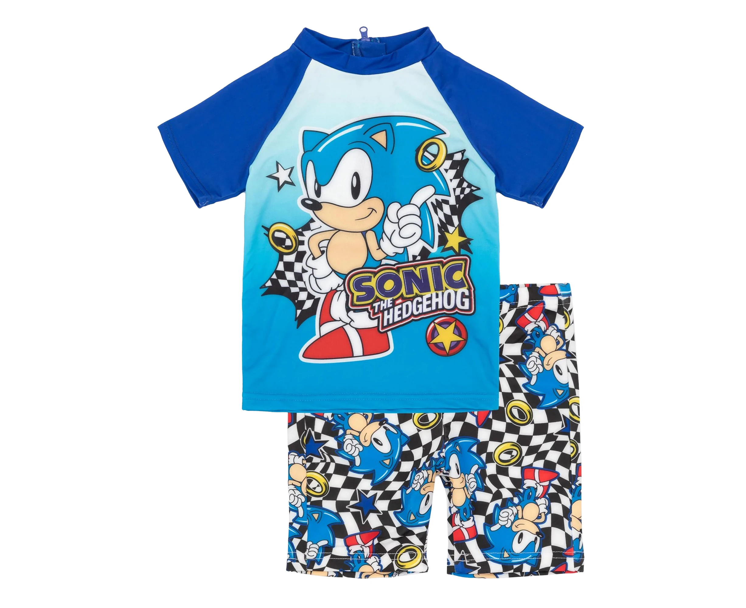 Sonic The Hedgehog Boys Ring Two-Piece Swimsuit (Blue/Black) - NS7111