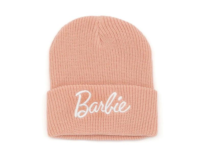 Barbie Womens Embroidered Logo Beanie (Peach Pink) - NS6936