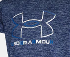 Under Armour Youth Girls' UA Tech Twist Short Sleeve Tee / T-Shirt / Tshirt - Bauhaus Blue/White
